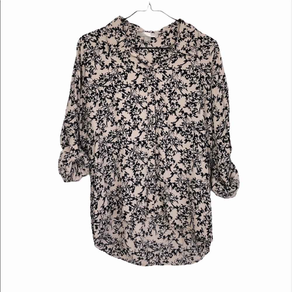 Button-down Watercolor Vine Blouse